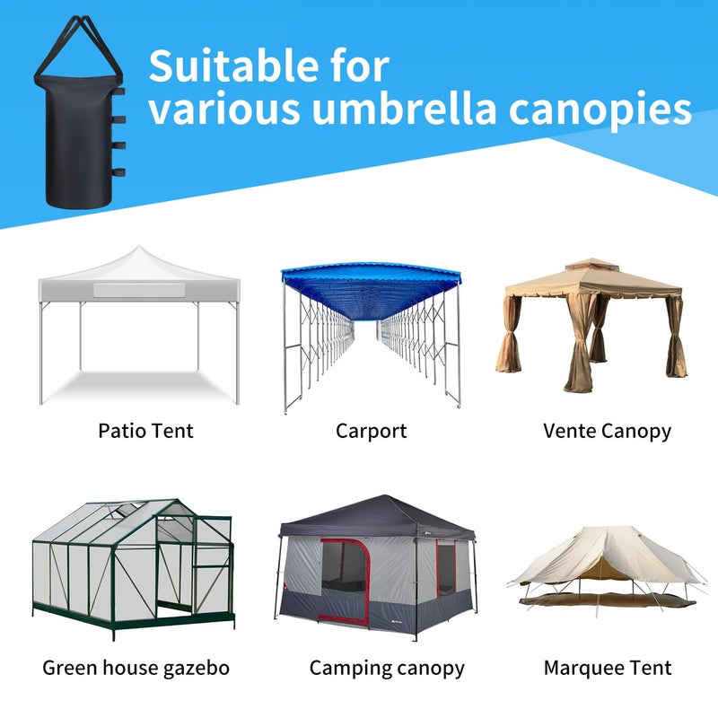 Inntop 240 lbs Canopy Tent Weights Sand Bags Set of 4, Heavy Duty 1680D Canopy Weights Sandbags for Instant Outdoor Canopy, Pop Up Sun Shelter, Gazebos, Sunshade (240 lbs) - Image 3